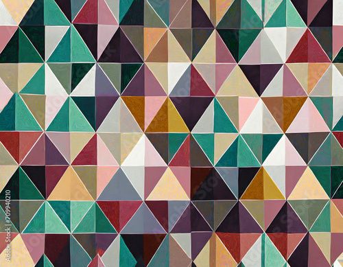 seamless pattern with abstract triangle shapes_ geometric colorful mosaic use