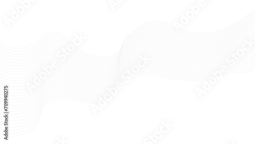 Abstract grey wave lines on transparent background. Technology, data science, geometric border pattern. Isolated on white background. Vector illustration. 