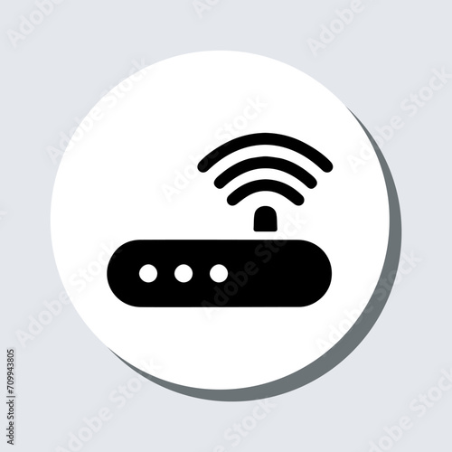 Wi Fi icon vector. Wireless router sign symbol in trendy flat style. Wifi vector icon illustration in circle isolated on gray background