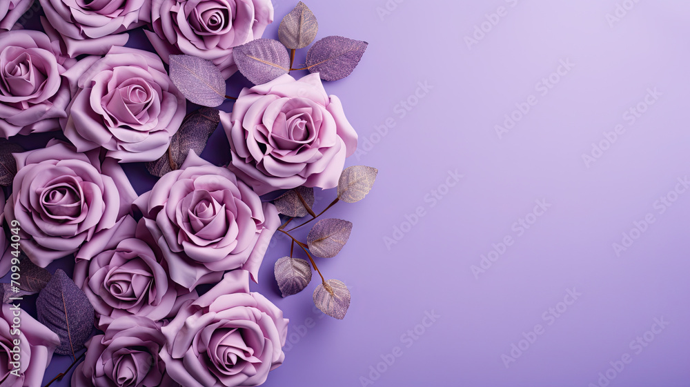 Elegant Roses on Lavender Backdrop