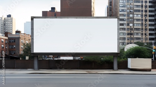 Empty urban advertising panel displayed on a structure.