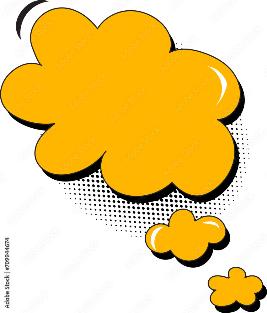 Speech bubbles. Halftone shadows. Comic cartoon bubble Speech bubbles. Halftone shadows. Comic cartoon bubble