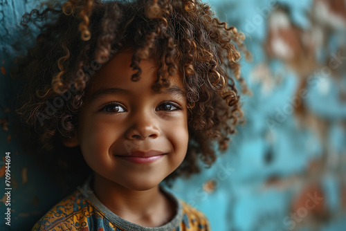 Portrait of a little boy with freckles on his face. Happy boy with freckles on face. Closeup portrait of redhaired little kid with freckles on dark background