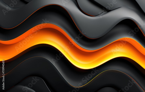 Abstract blackground orange curve with modern line and shape