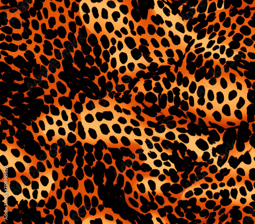 Animalistic black and orange patter design 