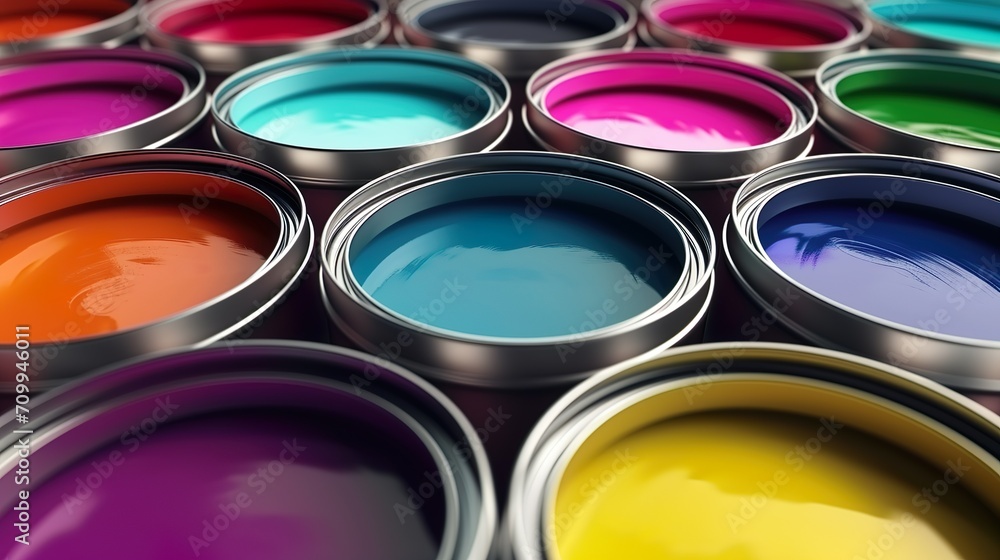 Paint cans made with Ai generative technology Paint cans made with Ai generative technology