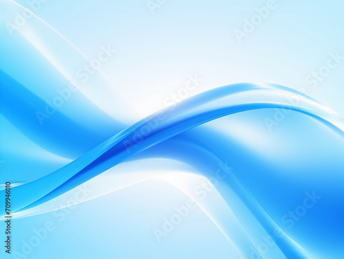 Smooth blue gradient background with wavy cloth-like shapes on a light backdrop.
