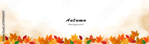 Maple leaves and autumn leaves on a soft watercolor background. Used for decoration  advertising design  websites or publications  banners  posters and brochures.