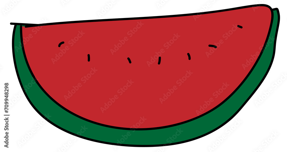 Hand drawn watermelon illustration on transparent background.
Hand drawn watermelon illustration on transparent background.