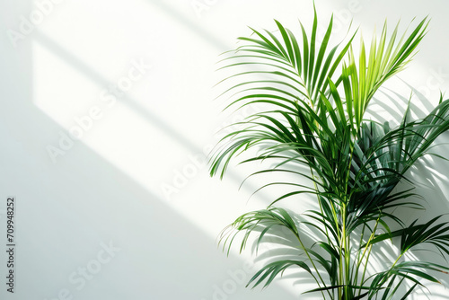 palm tree leaves on a white 