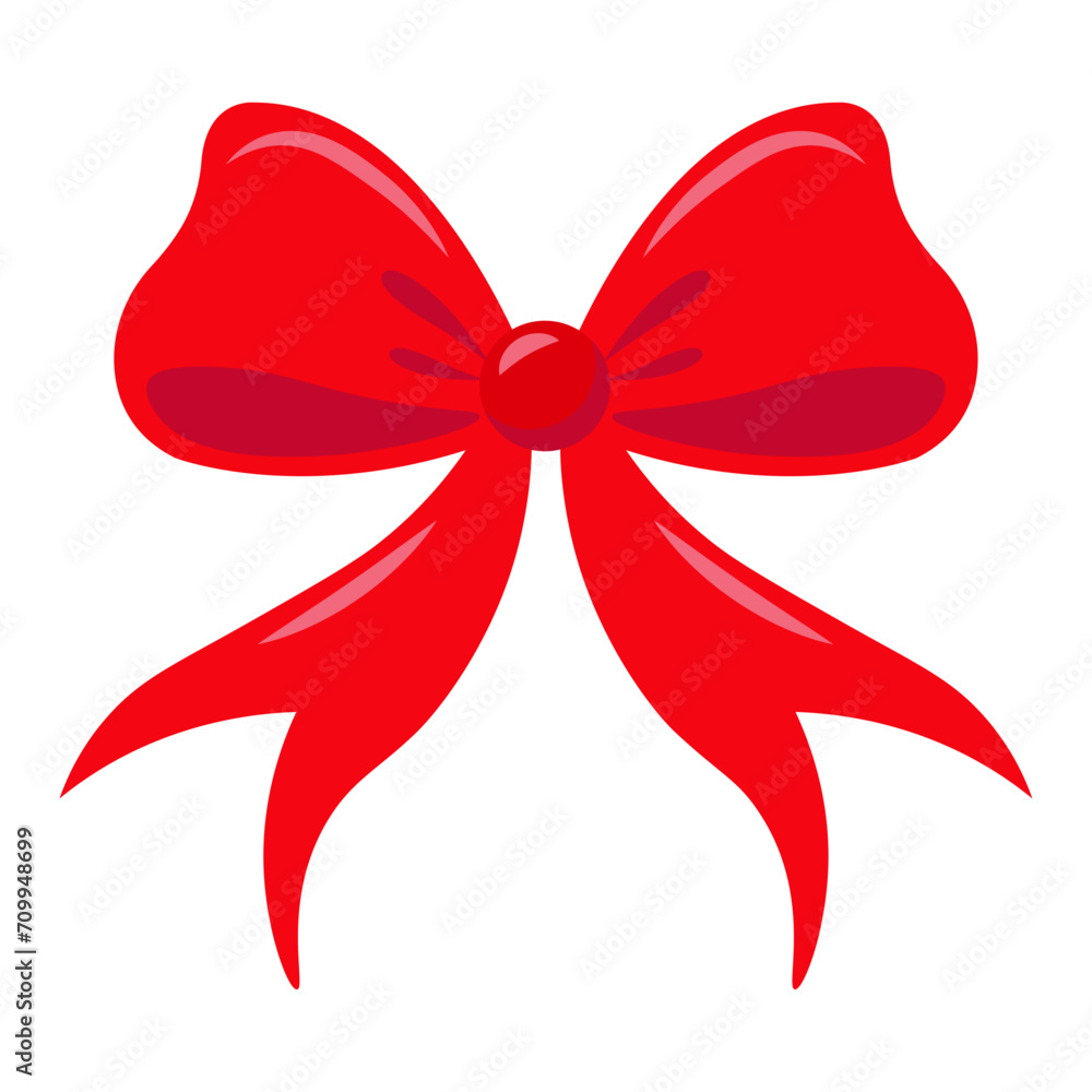 Bright red bow. Vector illustration. Bright red bow. Vector illustration.