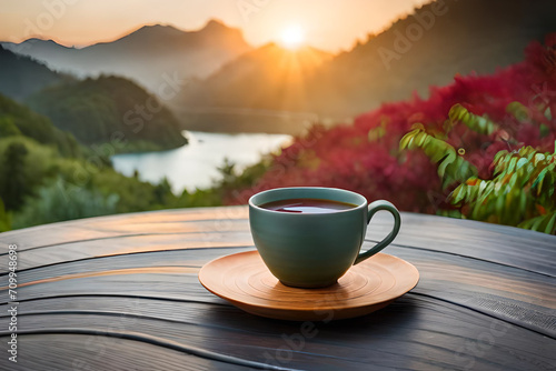 asian tea , healthy infusion and zen ambiance , nature background