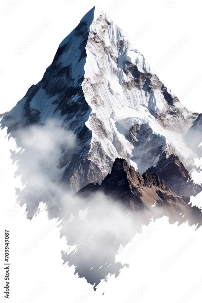 Majestic mountains realistic isolated on transparent background.