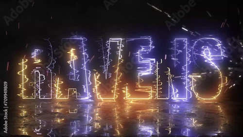 Baltimore Ravens Electric Text 4K Animation Video Intro or Background photo