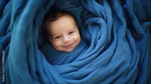 portrait of a happy and smiling newborn baby 