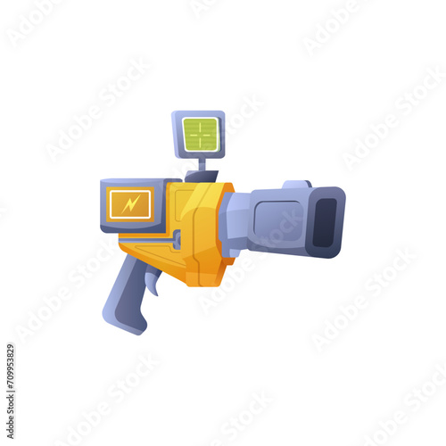 Game futuristic blaster with scope.