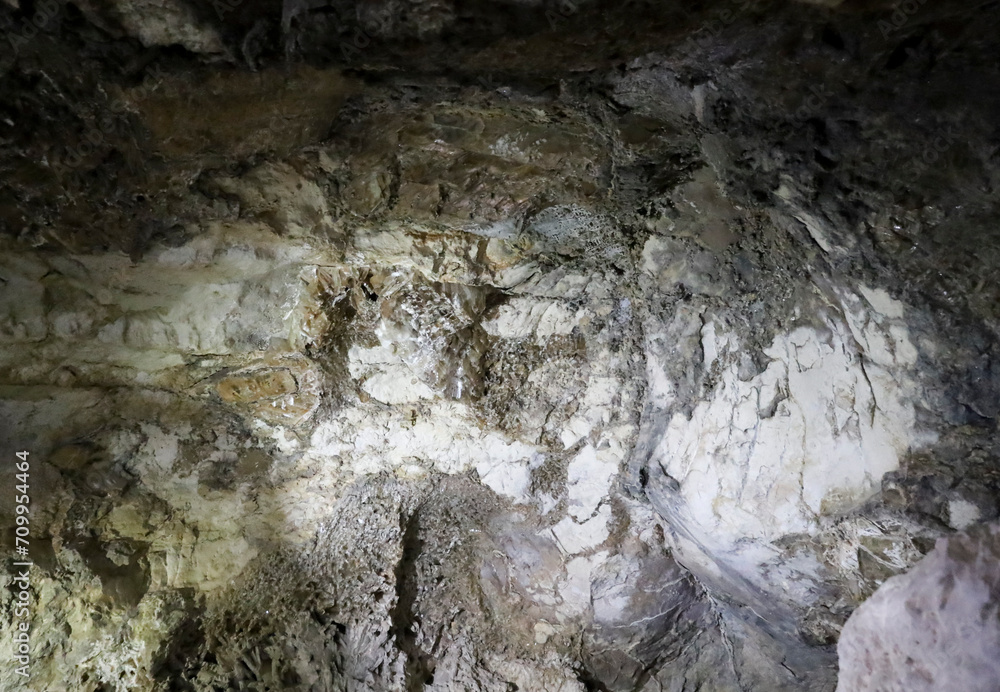 Lapis Specularis rocks in the Roman mine in The Sanabrio caves in Cuenca