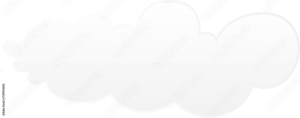 Cloud illustration on transparent background.
