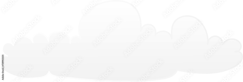 Cloud illustration on transparent background.
