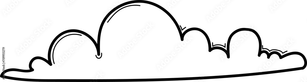Hand drawn cloud illustration on transparent background.
Hand drawn cloud illustration on transparent background.
