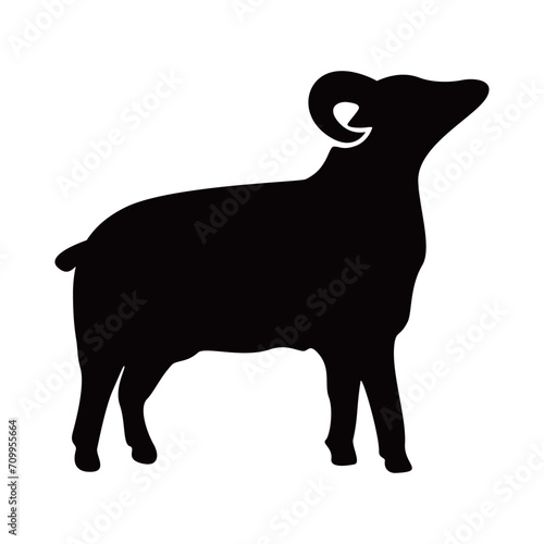 goat silhouette design. farm animal sign and symbol.