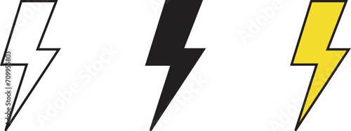 Power Switch, lightning bolt lined and colored Icon. Electric power. Vector illustration