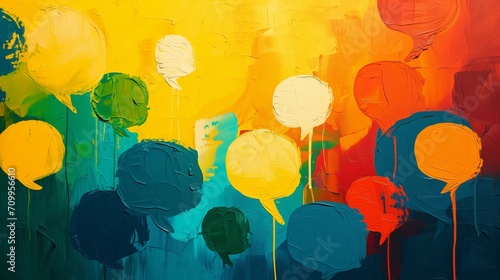 Abstract Artistic Representation of Colorful Dialogue