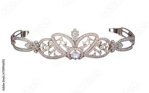 Clean Presentation of a Crystal Accent Flapper Headband Isolated on Transparent Background PNG.