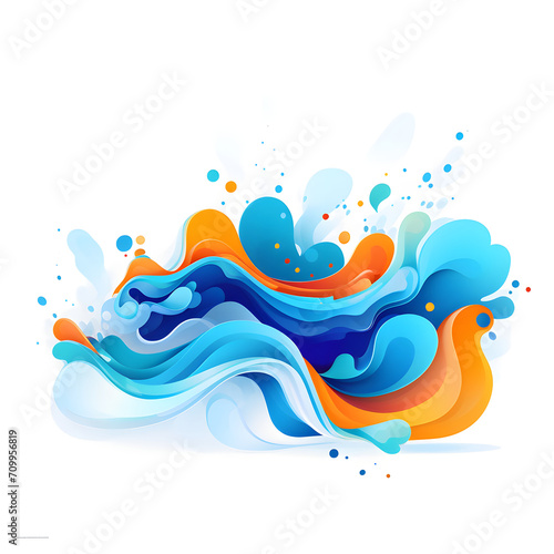 abstract water wave, blue splash of water, splashing wave