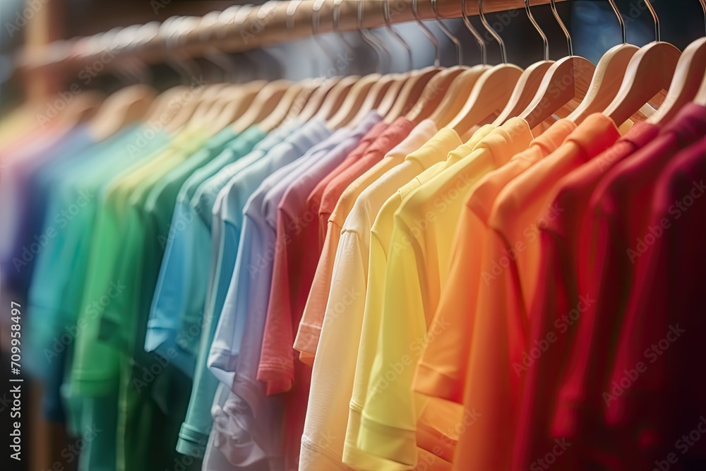 colorful clothes on hangers colorful clothes on hangers