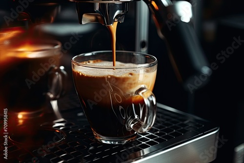 espresso coffee in a cafe