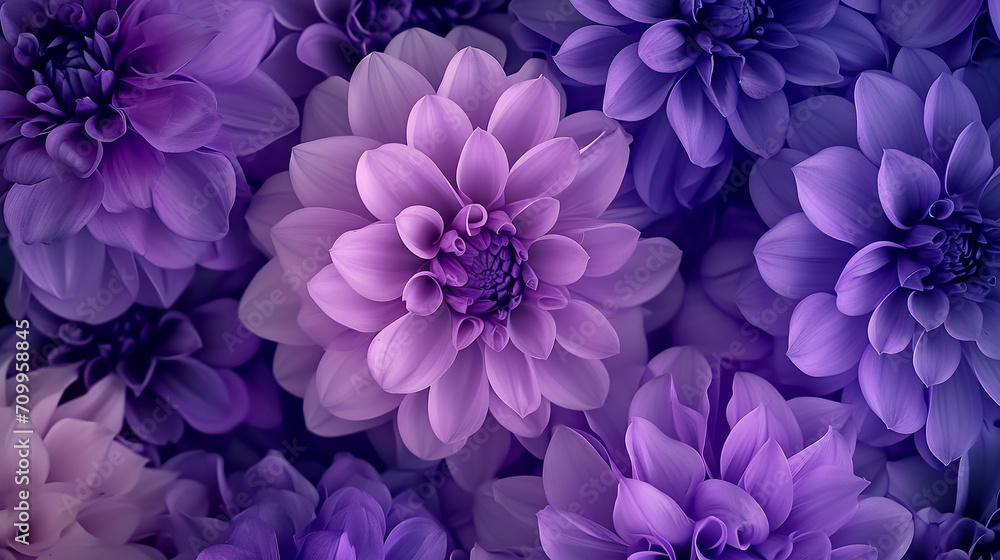 Ultra Violet and Blooming Dahlia background