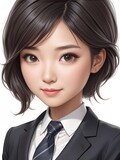 Asian Businesswoman Cartoon AI Generated Image