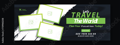 Template for travel holiday tourism marketing and sale promotion. Travelling Template for cover banner, holiday package trip and travel advertisement