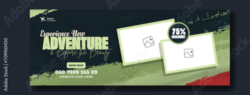 Template for travel holiday tourism marketing and sale promotion. Travelling Template for cover banner, holiday package trip and travel advertisement