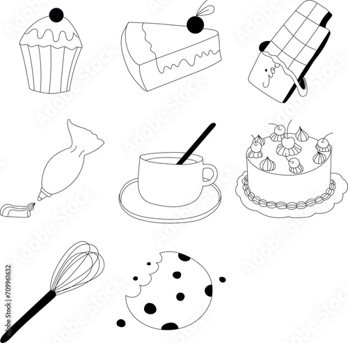 Pastry shop icons (ID: 709961632)