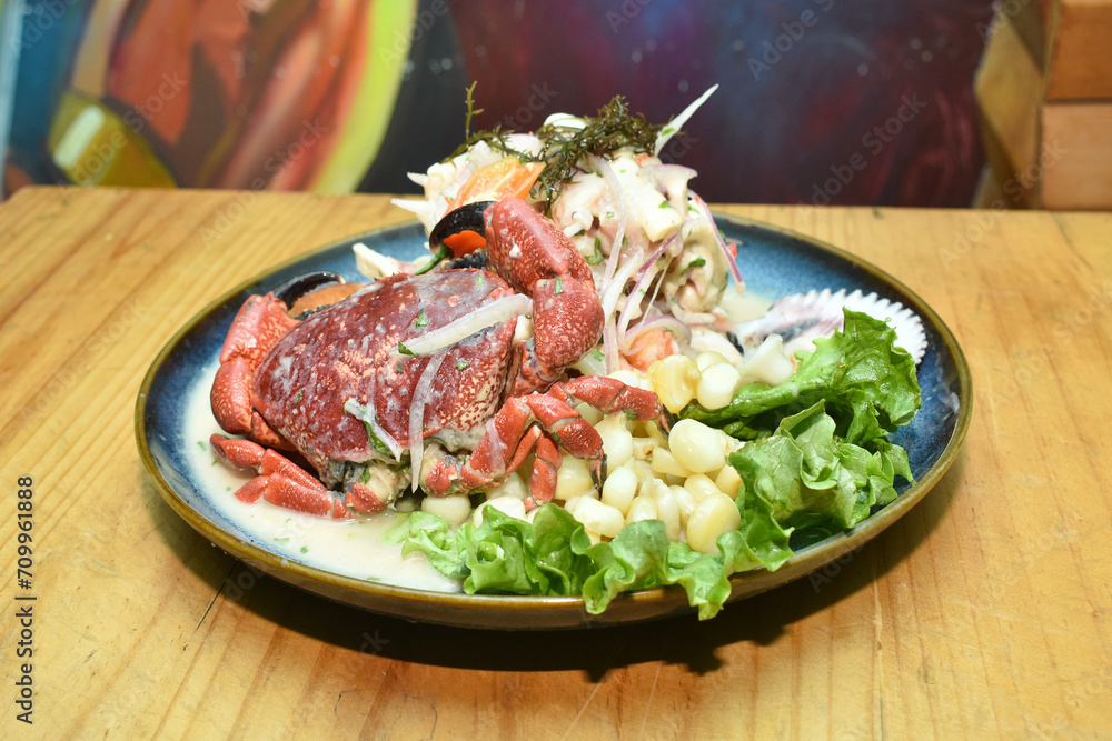 Traditional fish ceviche of Peruvian gastronomy Traditional fish ceviche of Peruvian gastronomy