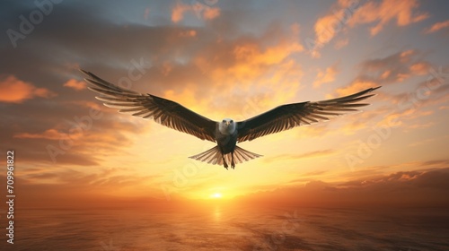 the grace of a bird in flight against the expansive sky in a stunning HD photograph.