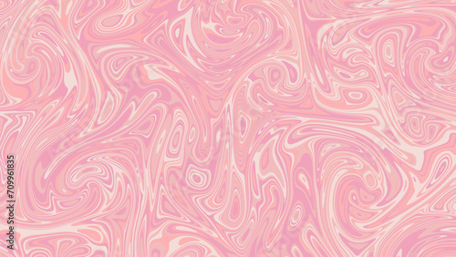 Swirling liquid pink creamy paint or resin with flow effect. Mixed pink paint abstract vector background. Ink marbling for modern creative trendy design for makeup, cosmetic and beauty concept