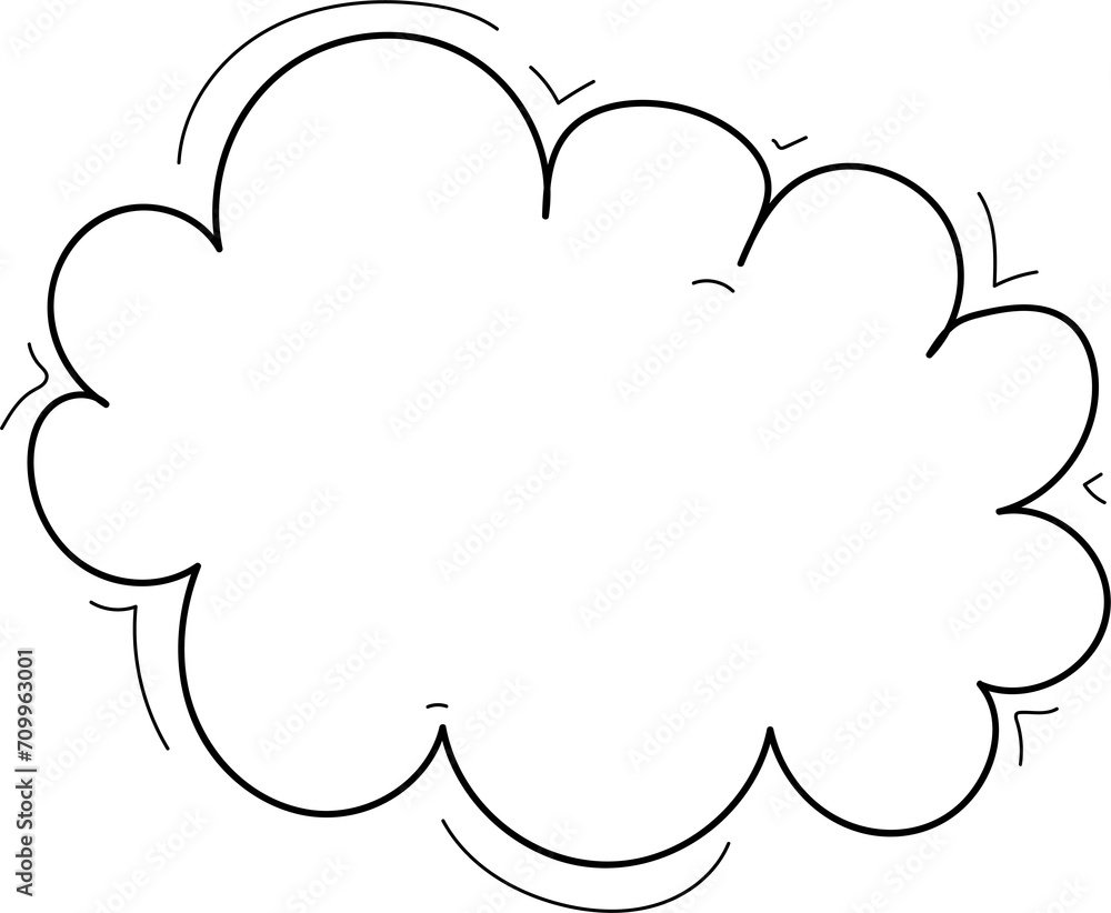 Hand drawn cloud illustration on transparent background. Hand drawn cloud illustration on transparent background.