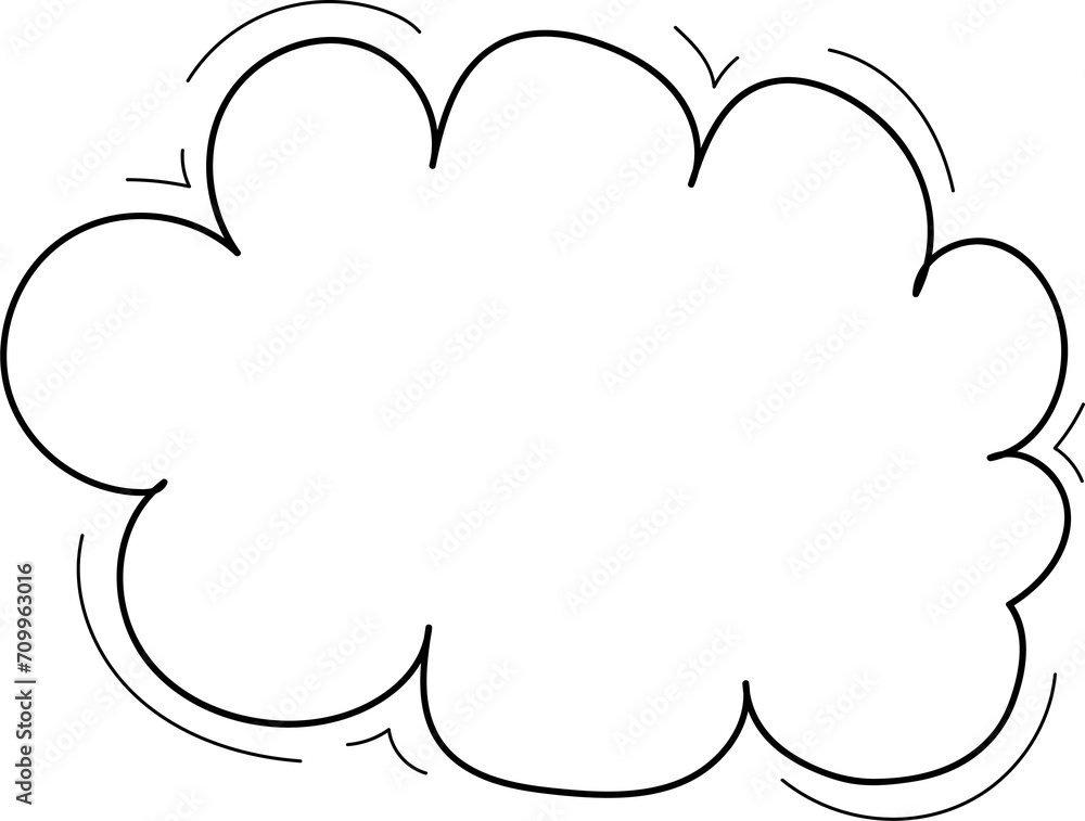 Hand drawn cloud illustration on transparent background. Hand drawn cloud illustration on transparent background.