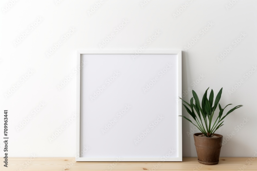 Empty wall in home interior with empty picture for your text or picture Empty wall in home interior with empty picture for your text or picture
