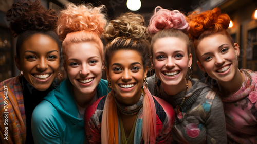 Crazy Hair Clan.  Quirky Hairstyle Ensemble.. © EwaStudio