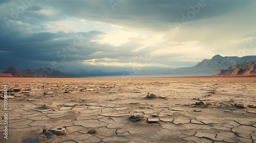 the stark beauty of a desolate desert landscape stretching into the distance.