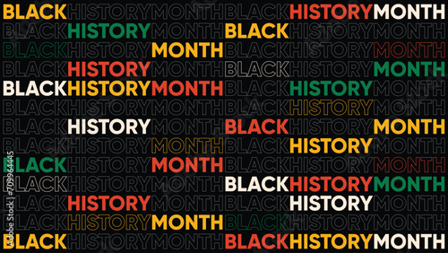 Black History Month Lettering Style Banner Vector Illustration