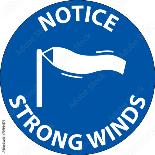 Water Safety Sign Notice - Strong Winds