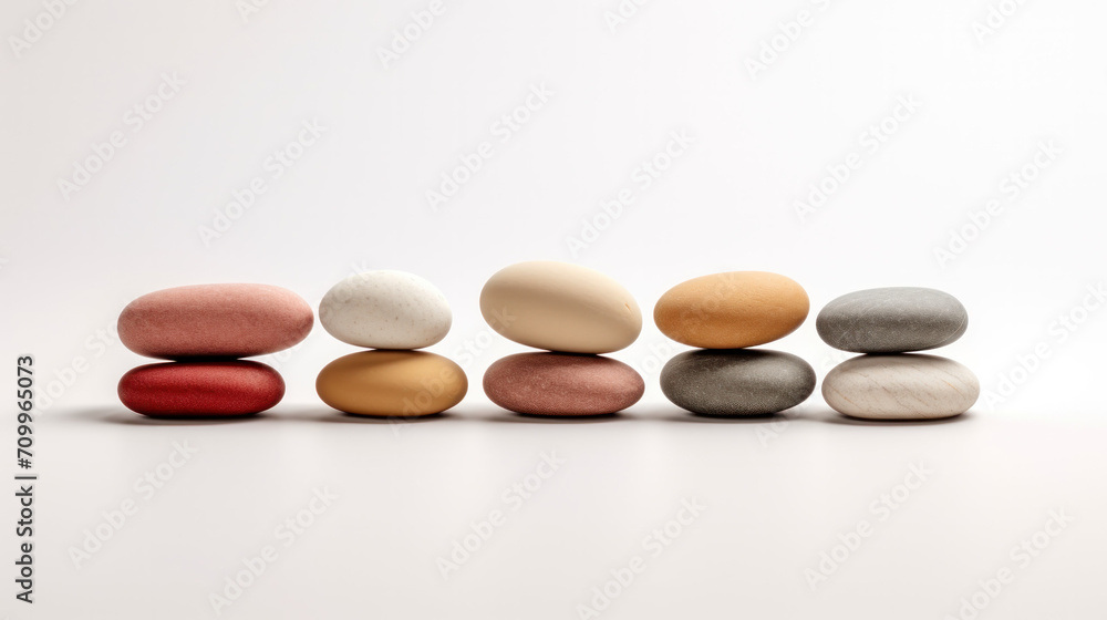 zen stones on light background, spa decor, balance stones zen stones on light background, spa decor, balance stones