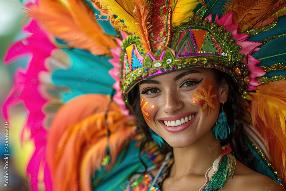 portrait of a woman wearing carnival costume portrait of a woman wearing carnival costume