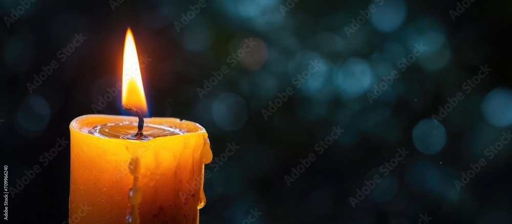 Candle of anticipation - flickering flame. - obrazy, fototapety, plakaty 