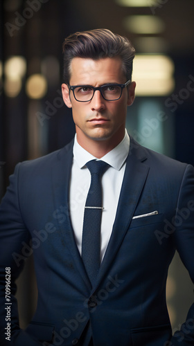 Elegant Businessman in Eyeglasses